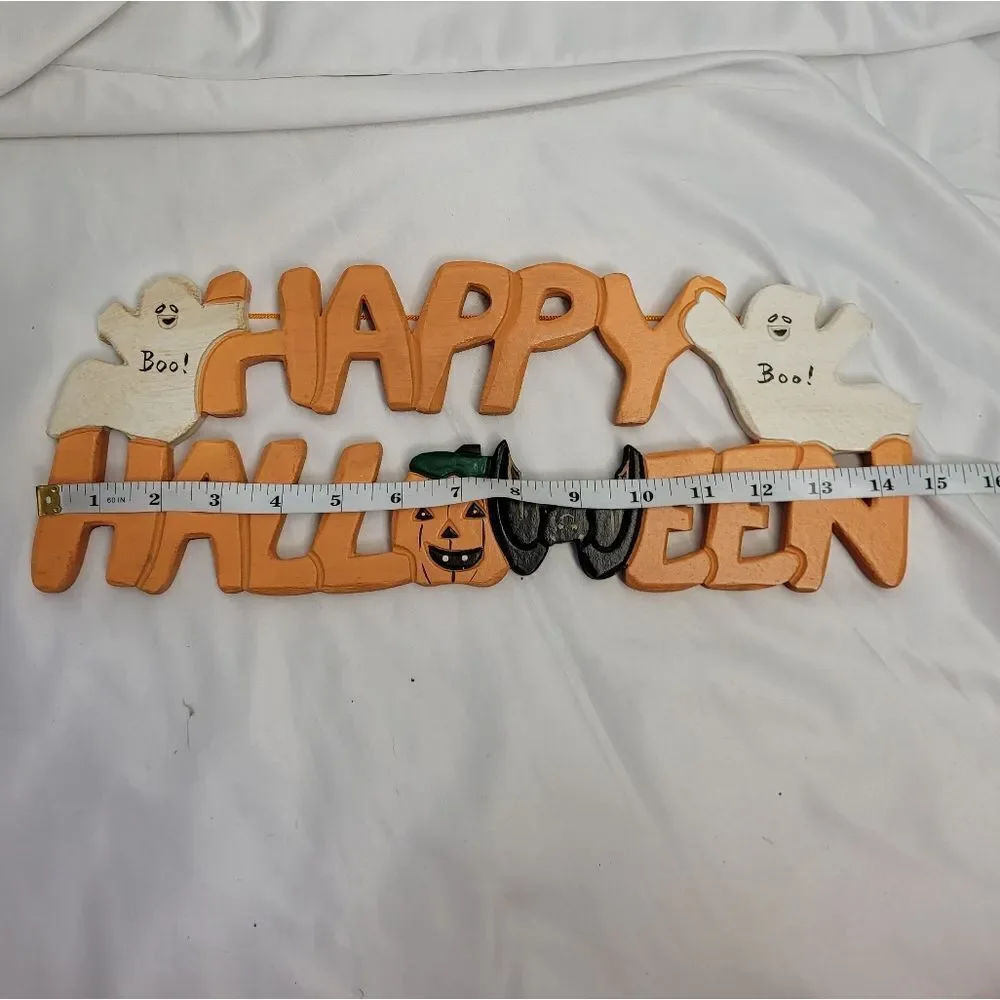 VINTAGE Halloween decoration‎ bundle wood sign witches